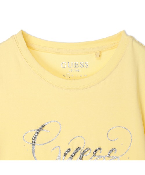 Guess（ゲス）の「Glitzy Logo Tee（Tシャツ/カットソー・レディース・ホワイト/グリーン/ライトピンク/イエロー・SMALL/MEDIUM/X-SMALL）」の14枚目の写真