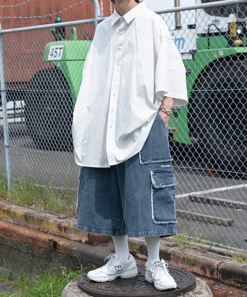 Perushu（ペルーシュ）の「ビッグシルエットワンポイントシャツ（シャツ/ブラウス・メンズ・オフホワイト/ピンク/イエロー/ブルー・MEDIUM/LARGE）」の7枚目の写真