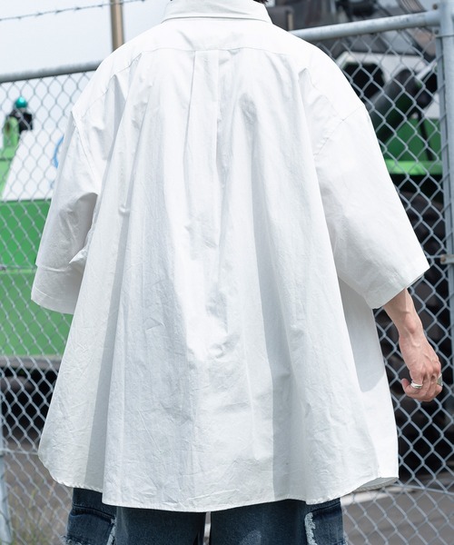 Perushu（ペルーシュ）の「ビッグシルエットワンポイントシャツ（シャツ/ブラウス・メンズ・オフホワイト/ピンク/イエロー/ブルー・MEDIUM/LARGE）」の15枚目の写真