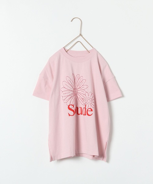 LOWRYS FARM（ローリーズファーム）の「フラワーシシュウＴシャツ　288373（Tシャツ/カットソー・キッズ・オフホワイト/ピンク/アイボリー・110cm/120cm/130cm/140cm/150cm）」の3枚目の写真