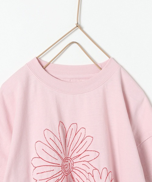 LOWRYS FARM（ローリーズファーム）の「フラワーシシュウＴシャツ　288373（Tシャツ/カットソー・キッズ・オフホワイト/ピンク/アイボリー・110cm/120cm/130cm/140cm/150cm）」の11枚目の写真