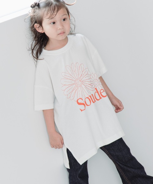 LOWRYS FARM（ローリーズファーム）の「フラワーシシュウＴシャツ　288373（Tシャツ/カットソー・キッズ・オフホワイト/ピンク/アイボリー・110cm/120cm/130cm/140cm/150cm）」の16枚目の写真