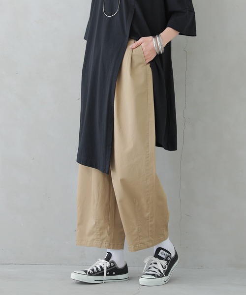 osharewalker（オシャレウォーカー）の「【廃盤】『チノサーカスパンツ』（チノパンツ・レディース・ブラック/ベージュ/オフホワイト/グリーン/レッド・1/2）」の3枚目の写真