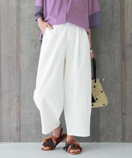 osharewalker（オシャレウォーカー）の「【廃盤】『チノサーカスパンツ』（チノパンツ・レディース・ブラック/ベージュ/オフホワイト/グリーン/レッド・1/2）」の9枚目の写真