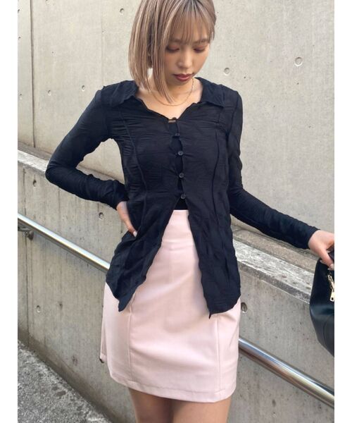 EMODA（エモダ）の「フィットミニスカート（スカート・レディース・ブラック/グレー/ピンク・SMALL/MEDIUM）」の5枚目の写真