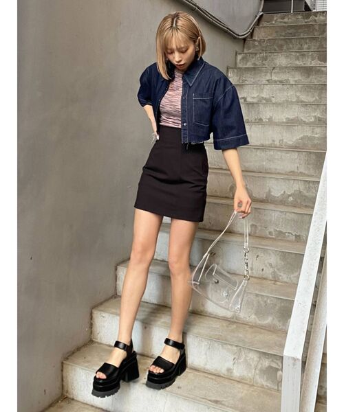 EMODA（エモダ）の「フィットミニスカート（スカート・レディース・ブラック/グレー/ピンク・SMALL/MEDIUM）」の12枚目の写真