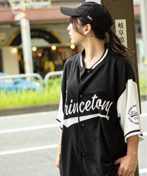 SUGGESTION（サジェッション）の「SUGGESTION ワイドシルエット ロゴ 半袖スタジャン（スタジャン・メンズ・ホワイト/グリーン/ネイビー/ブラック・M/L）」の10枚目の写真