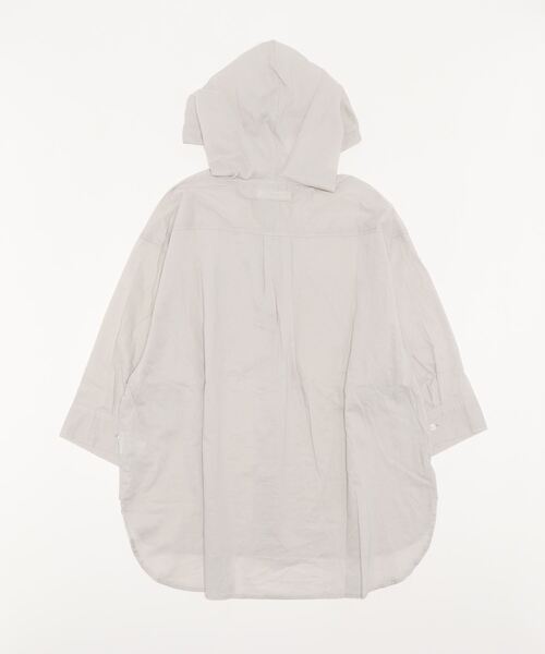 reca（レカ）の「フード付きBIG7分袖シャツ（シャツ/ブラウス・レディース・ライトグレー/ブラック系その他・FREE）」の3枚目の写真