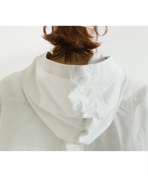 reca（レカ）の「フード付きBIG7分袖シャツ（シャツ/ブラウス・レディース・ライトグレー/ブラック系その他・FREE）」の8枚目の写真