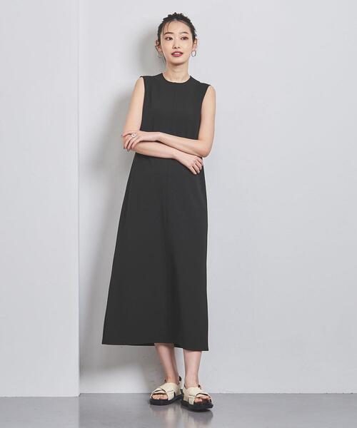 UNITED ARROWS（ユナイテッドアローズ）の「P/PU ジャージー ノースリーブ ワンピース（ワンピース・レディース・ブラック/オフホワイト・38/36）」の8枚目の写真