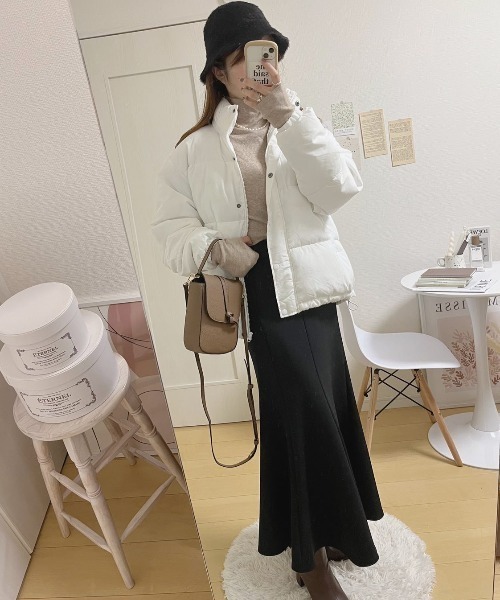 WEGO（ウィゴー）の「WEGO/スタンドネックエコダウンジャケット（ダウンジャケット/コート・レディース・ブルー/グリーン/ブラック/ホワイト・FREE）」の13枚目の写真