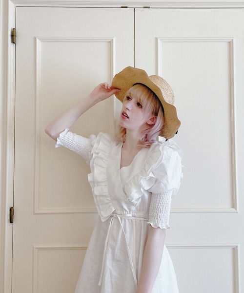 PAIN（ペイン）の「フリルリネンロングワンピース（ワンピース・レディース・ホワイト/ブラック・FREE）」の19枚目の写真