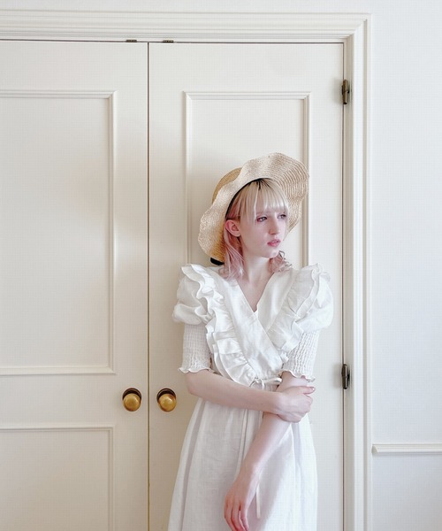 PAIN（ペイン）の「フリルリネンロングワンピース（ワンピース・レディース・ホワイト/ブラック・FREE）」の20枚目の写真