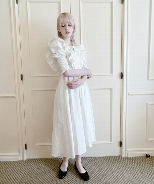 PAIN（ペイン）の「フリルリネンロングワンピース（ワンピース・レディース・ホワイト/ブラック・FREE）」の17枚目の写真