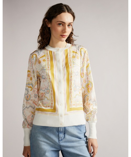 Ted Baker(テッドベーカー)の「ZORINA レトロプリント カーディガン(カーディガン/ボレロ・レディース・ホワイト・3/1/0/2)」の1枚目の写真