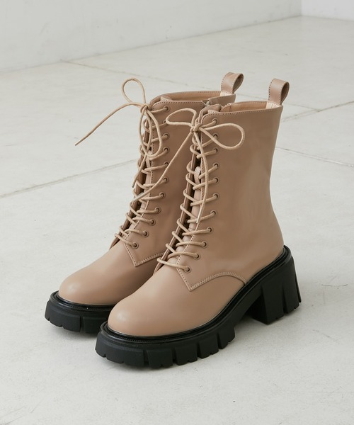 Chico（チコ）の「レースアップ厚底ミドルブーツ（ブーツ・レディース・ブラック/ベージュ/カーキ・SMALL/MEDIUM/LARGE）」の17枚目の写真