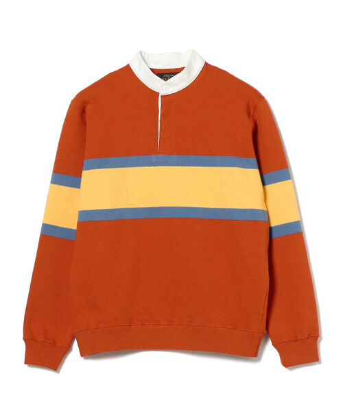 BEAMS PLUS(ビームスプラス)の「BEAMS PLUS / スタンドカラー ラガーシャツ(スウェット・メンズ・オレンジ/ネイビー/グリーン・L/M/S/XL)」の21枚目の写真