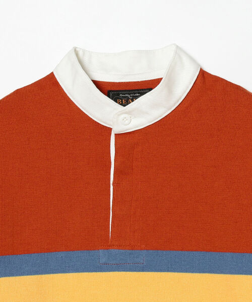 BEAMS PLUS(ビームスプラス)の「BEAMS PLUS / スタンドカラー ラガーシャツ(スウェット・メンズ・オレンジ/ネイビー/グリーン・L/M/S/XL)」の20枚目の写真