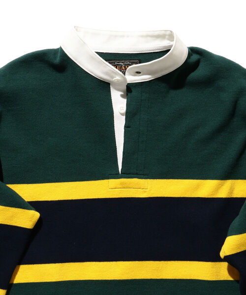 BEAMS PLUS(ビームスプラス)の「BEAMS PLUS / スタンドカラー ラガーシャツ(スウェット・メンズ・オレンジ/ネイビー/グリーン・L/M/S/XL)」の15枚目の写真