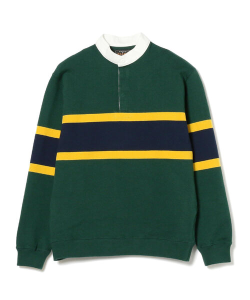 BEAMS PLUS(ビームスプラス)の「BEAMS PLUS / スタンドカラー ラガーシャツ(スウェット・メンズ・オレンジ/ネイビー/グリーン・L/M/S/XL)」の11枚目の写真