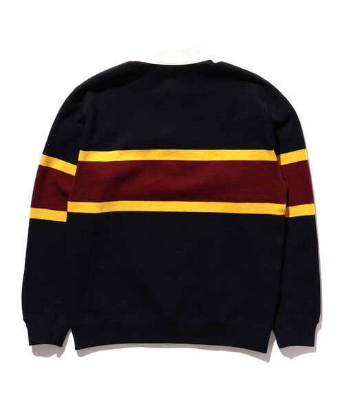 BEAMS PLUS(ビームスプラス)の「BEAMS PLUS / スタンドカラー ラガーシャツ(スウェット・メンズ・オレンジ/ネイビー/グリーン・L/M/S/XL)」の6枚目の写真