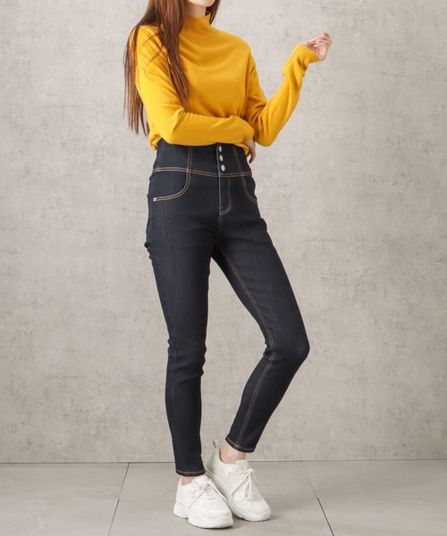NAVY(ネイビー)の「GOOD STYLE JEANS ハイウエストスキニーデニムパンツ(デニムパンツ・レディース・ワンウォッシュ/ブラック・L/M/XS/S)」の10枚目の写真