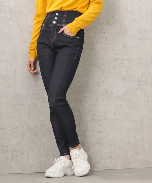 NAVY(ネイビー)の「GOOD STYLE JEANS ハイウエストスキニーデニムパンツ(デニムパンツ・レディース・ワンウォッシュ/ブラック・L/M/XS/S)」の6枚目の写真