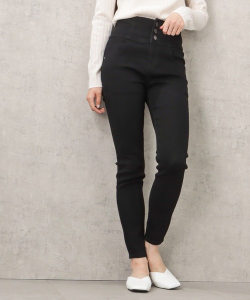 NAVY(ネイビー)の「GOOD STYLE JEANS ハイウエストスキニーデニムパンツ(デニムパンツ・レディース・ワンウォッシュ/ブラック・L/M/XS/S)」の5枚目の写真