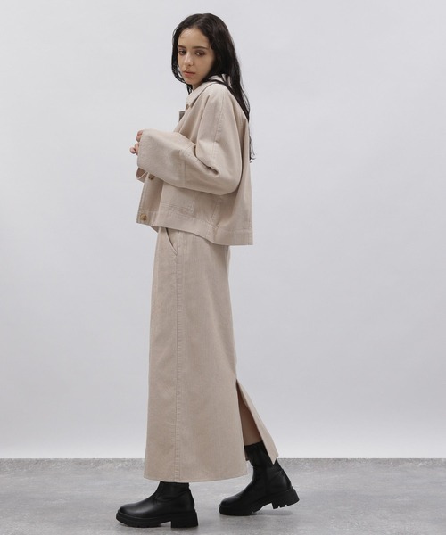 LAKOLE（ラコレ）の「8Wコーデュロイナロースカート[セットアップ対応] / 158270（スカート・レディース・ダークブラウン/カーキ/オレンジ系その他/グレイッシュベージュ・SMALL/MEDIUM）」の19枚目の写真