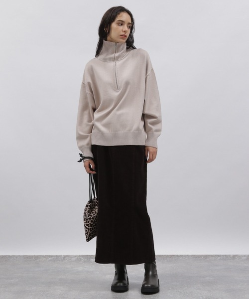 LAKOLE（ラコレ）の「8Wコーデュロイナロースカート[セットアップ対応] / 158270（スカート・レディース・ダークブラウン/カーキ/オレンジ系その他/グレイッシュベージュ・SMALL/MEDIUM）」の5枚目の写真