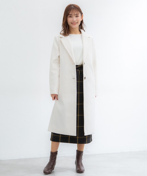 Honeys(ハニーズ)の「チェスターコート(チェスターコート・レディース・スモークピンク/ホワイト/ブラック/ベージュ系その他/ネイビー/杢グレー/ミント/ブラウン系その他・LL/M/L/S)」の9枚目の写真