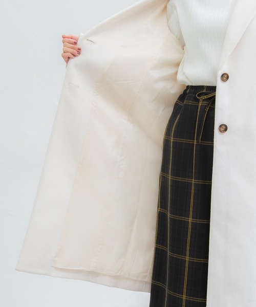 Honeys(ハニーズ)の「チェスターコート(チェスターコート・レディース・スモークピンク/ホワイト/ブラック/ベージュ系その他/ネイビー/杢グレー/ミント/ブラウン系その他・LL/M/L/S)」の12枚目の写真