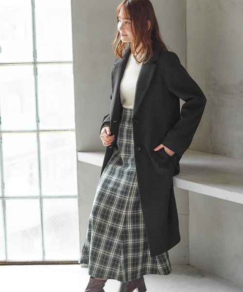 Honeys(ハニーズ)の「チェスターコート(チェスターコート・レディース・スモークピンク/ホワイト/ブラック/ベージュ系その他/ネイビー/杢グレー/ミント/ブラウン系その他・LL/M/L/S)」の16枚目の写真