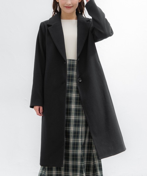 Honeys(ハニーズ)の「チェスターコート(チェスターコート・レディース・スモークピンク/ホワイト/ブラック/ベージュ系その他/ネイビー/杢グレー/ミント/ブラウン系その他・LL/M/L/S)」の18枚目の写真