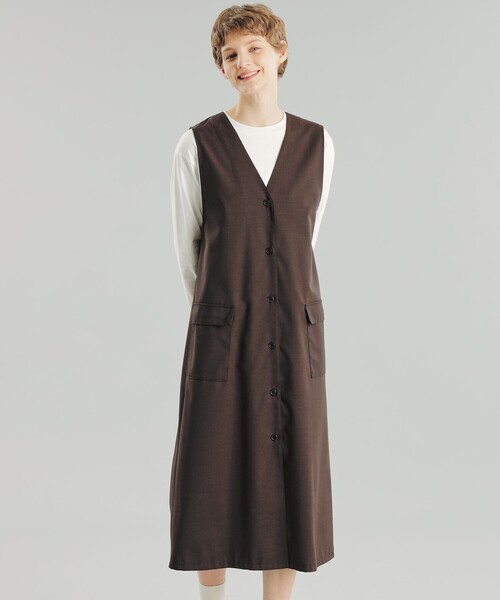 GREY LABEL ウールミックスジャンパードレス
