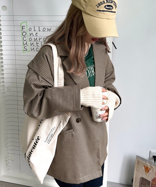 apres jour mignon（アプレジュールミニョン）の「【3周年記念アイテム】２WAYジャケット【ZOZOTOWN限定アイテム】（テーラードジャケット・レディース・ブラック/ベージュ/ネイビー・X-LARGE/フリー）」の3枚目の写真