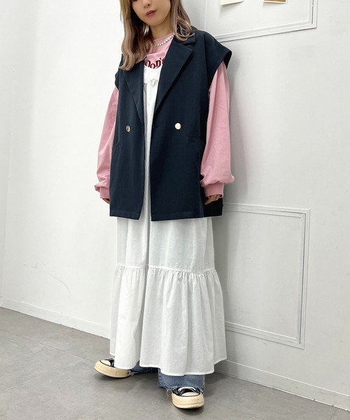 apres jour mignon（アプレジュールミニョン）の「【3周年記念アイテム】２WAYジャケット【ZOZOTOWN限定アイテム】（テーラードジャケット・レディース・ブラック/ベージュ/ネイビー・X-LARGE/フリー）」の11枚目の写真