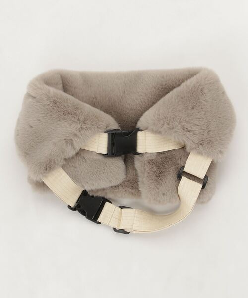 RehersalL（リハーズオール）の「rehersall/リハーズオール/ECO Fur BAGネックウォーマー（ショルダーバッグ・レディース・ブラック/グレー・F）」の5枚目の写真