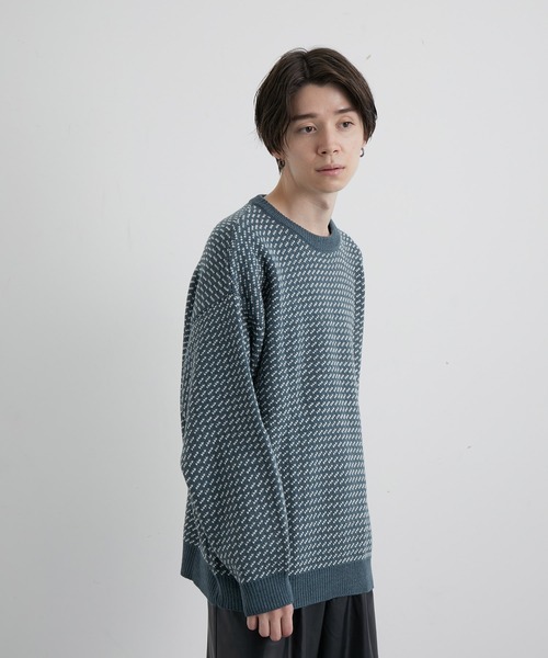 JUNRED（ジュンレッド）の「バーズアイルーズニットプルオーバー（ニット/セーター・メンズ・ネイビー/グリーン/ホワイト系その他・S/M/L）」の19枚目の写真