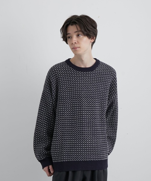 JUNRED（ジュンレッド）の「バーズアイルーズニットプルオーバー（ニット/セーター・メンズ・ネイビー/グリーン/ホワイト系その他・S/M/L）」の22枚目の写真