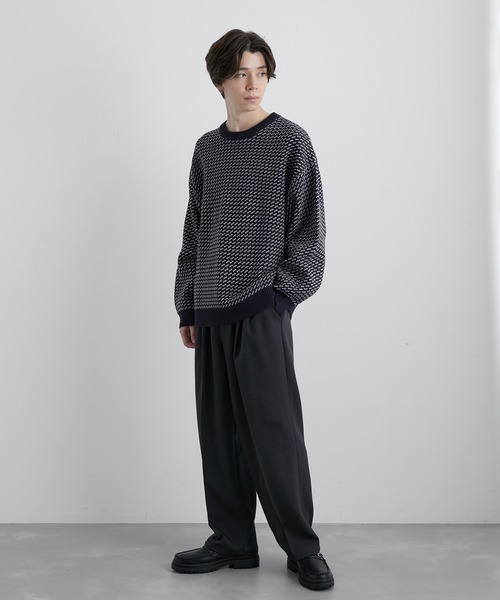 JUNRED（ジュンレッド）の「バーズアイルーズニットプルオーバー（ニット/セーター・メンズ・ネイビー/グリーン/ホワイト系その他・S/M/L）」の13枚目の写真