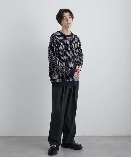 JUNRED（ジュンレッド）の「バーズアイルーズニットプルオーバー（ニット/セーター・メンズ・ネイビー/グリーン/ホワイト系その他・S/M/L）」の20枚目の写真