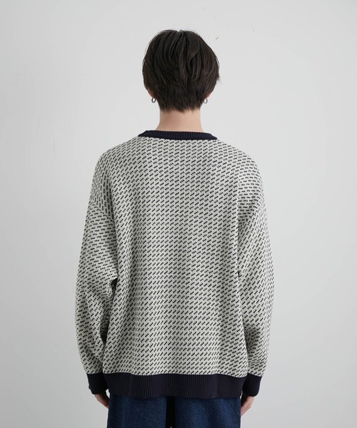 JUNRED（ジュンレッド）の「バーズアイルーズニットプルオーバー（ニット/セーター・メンズ・ネイビー/グリーン/ホワイト系その他・S/M/L）」の11枚目の写真
