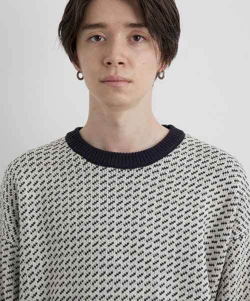 JUNRED（ジュンレッド）の「バーズアイルーズニットプルオーバー（ニット/セーター・メンズ・ネイビー/グリーン/ホワイト系その他・S/M/L）」の16枚目の写真