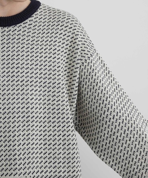 JUNRED（ジュンレッド）の「バーズアイルーズニットプルオーバー（ニット/セーター・メンズ・ネイビー/グリーン/ホワイト系その他・S/M/L）」の9枚目の写真