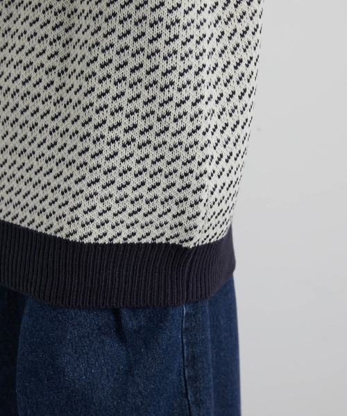 JUNRED（ジュンレッド）の「バーズアイルーズニットプルオーバー（ニット/セーター・メンズ・ネイビー/グリーン/ホワイト系その他・S/M/L）」の14枚目の写真