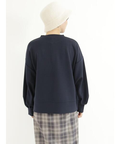 Te chichi TERRASSE(テチチテラス)の「ダンボールノーカラーハーフジップトップス(Tシャツ/カットソー・レディース・ネイビー/グレー/オフホワイト・フリ-)」の21枚目の写真