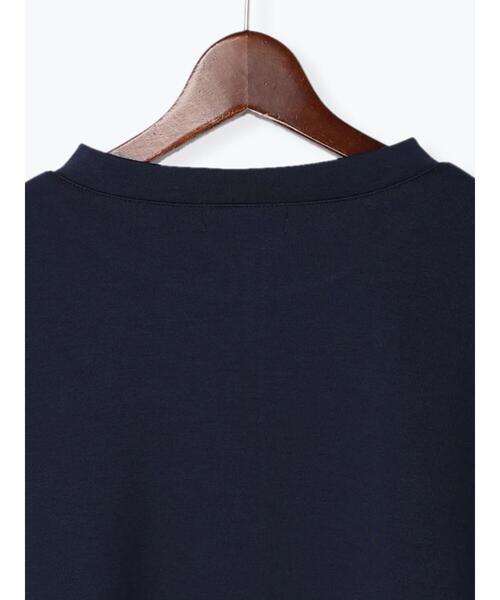 Te chichi TERRASSE(テチチテラス)の「ダンボールノーカラーハーフジップトップス(Tシャツ/カットソー・レディース・ネイビー/グレー/オフホワイト・フリ-)」の14枚目の写真