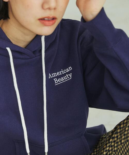 coen(コーエン)の「ヘビー裏起毛刺繍フーディー(パーカー・レディース・イエロー/ネイビー/ライトグレー・M/L)」の3枚目の写真