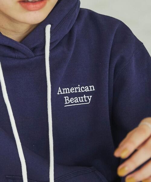 coen(コーエン)の「ヘビー裏起毛刺繍フーディー(パーカー・レディース・イエロー/ネイビー/ライトグレー・M/L)」の4枚目の写真